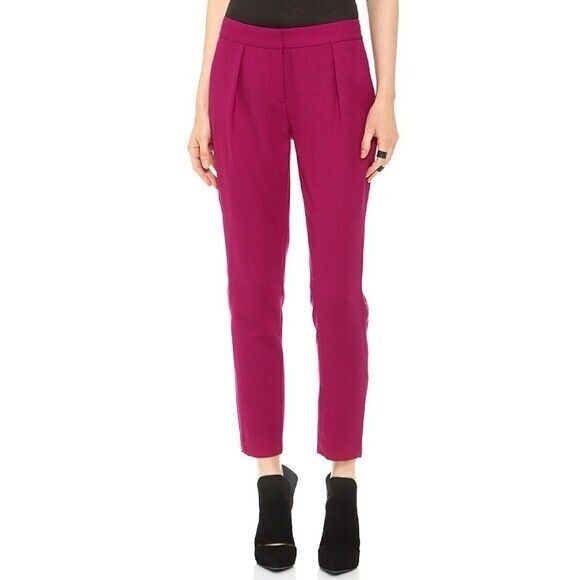 Rachel Zoe Powell Pleated Slouchy Slim Pants Magenta Size 0 - Picture 1 of 8